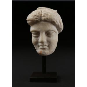 Roman Marble Head Of A Woman - 1st Century Ad