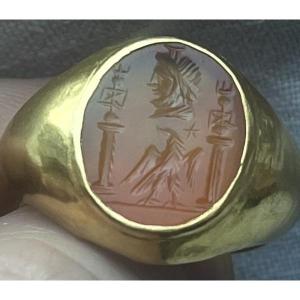 Roman Intaglio - Serapis And Eagle