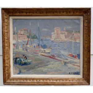 Rudolph Polder 1926-2016...great Impressionist...marseille 1950 View Of The Port