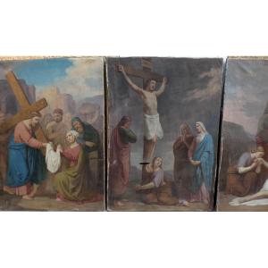 14 Monumental 19th Century Biblical Paintings...spectacular Complete Way Of The Cross