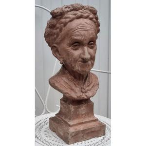 Antoinette Marie Flury-herard 19th-20th Century - Large Terracotta - The Woman Of Arles