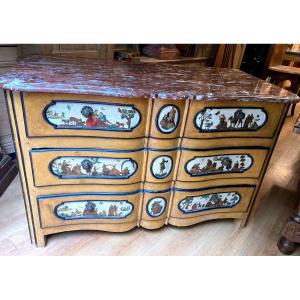 Crossbow Commode In Arte Povera - Provençal Work - XVIIIth.