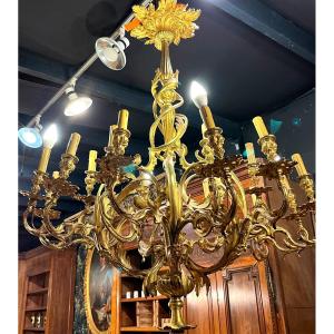 Important Gilt Bronze Chandelier - Napoleon III Period