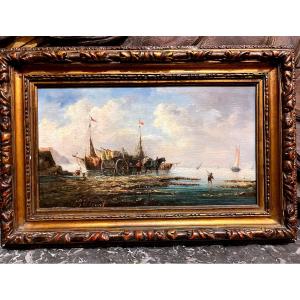 Pierre Julien Gilbert - Cart On The Shore - 19th