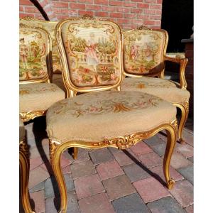 Important Living Room Furniture In Carved Wood - Napoleon III