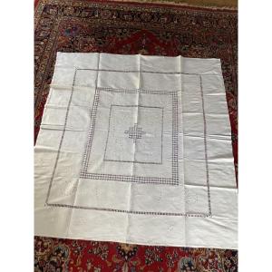 Embroidered Linen Tablecloth