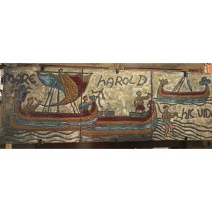 Bas-relief In Glazed Ceramic 