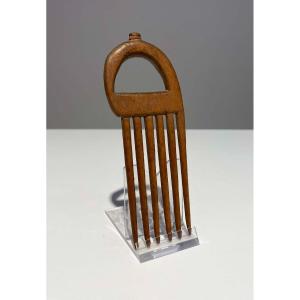 Ancient Comb From The Tshokwe / Chokwe Lwena Tribe - Dr Congo African Art Angola 1900 Tribal Art