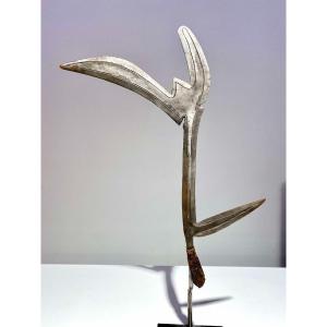 Rare Throwing Knife Of The Banda Yakpa People Mbugbu Central Africa Congo Kipinga