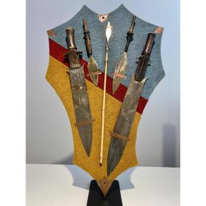 4 Ancient Short Fang Swords Ntsakh Ou Fa Fang People Gabon African Art Congo 19th Century