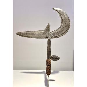 Old And Rare Kipinga Jet Knife Ngbaka Tribe Ngombe Bwaka Congo Central Africa -1880
