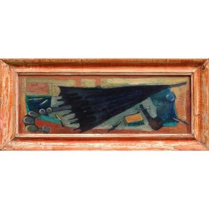 Czech Painter František Tichý  1896 Prague – 1961 Prague "still Life With Umbrella"