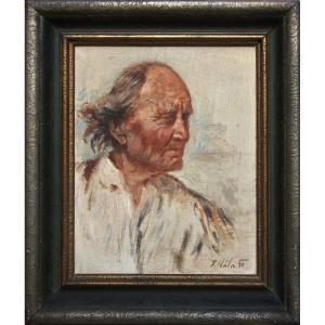 Czech Painter Jan Hála, Baptized Jan Antonín 1890 -1959 "portrait Of A Man"