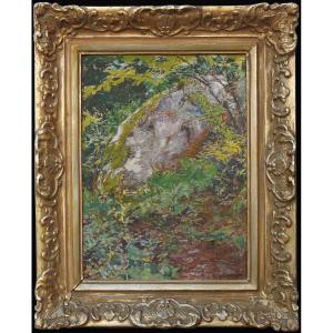Czech Painter Alois Kalvoda 1875 šlapanice – 1934 Běhařov “rock In The Forest”