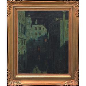 Czech Painter Tavík František šimon 1877 železnice – 1942 Prague “venice”