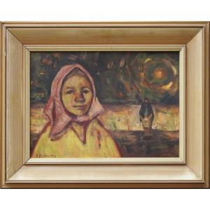 Slovak Painter Mária Medvecká 1914 Tvrdošín – 1987 Bratislava “women In The Landscape”