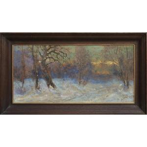 Slovak Painter Ladislav Mednyánszky 1852 Bekov – 1919 "vienna Winter Evening"
