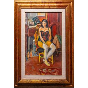Pierre Cornu (1895-1996) - Model With White Stockings