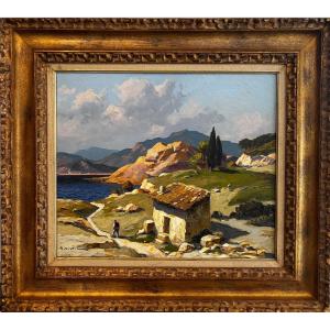 Gustave Vidal (1895 - 1966) - Animated Seaside Landscape