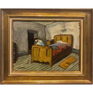 Auguste Chabaud (1882-1955) - Room With A Red And Yellow Bed