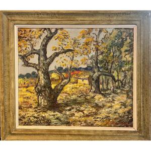 Paul Jean (20th Century) - Landscape With Tall Trees