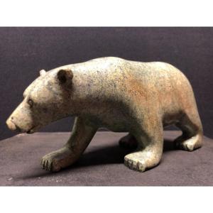 Marble Bear In The Style Of "françois Pompon"