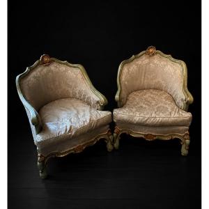 Pair Of Italian Bergères In The Louis XV Style