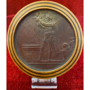 "baptism Of The King Of Rome Mdcccxi" The Emperor Holding His Son Above The Baptismal Font.