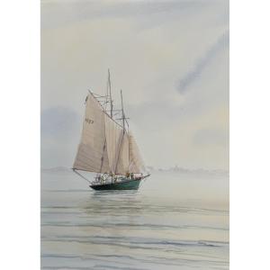 Watercolor, Schooner