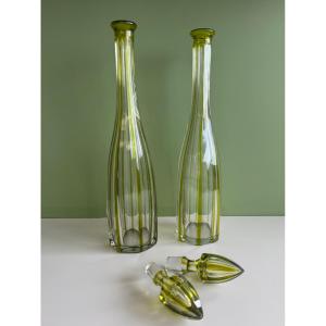 Pair Of Decanters Malmaison Model, Baccarat - 20th Century