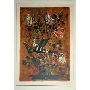 "L'OISEAU au BOUQUET" Lithographie par Paul AIZPIRI