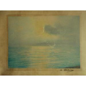 "the Sea" By Arséne Chabanian.. Color Aquatint.. 1920/30