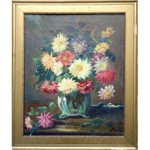 "bouquet Of Flowers" By Alf Strohl-fern..alsace Around 1890