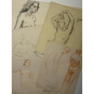 Lot Of 5 Drawings