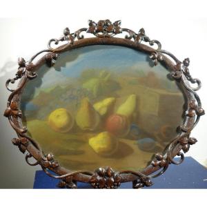 "FRUITS d'AUTOMNE" Pastel et Cadre FORET NOIRE vers 1880/1900