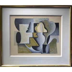 "composition" Lithograph Serge Charchoune Circa 1970