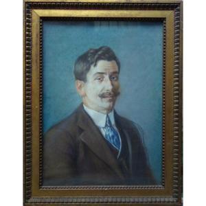"the Mustachu" Pastel By Valles (?)...1925