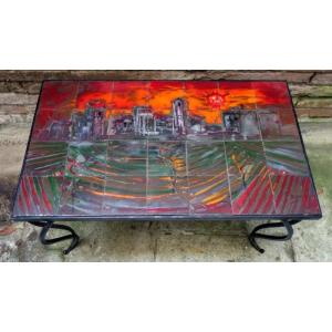 “le Village” Coffee Table By Uria Monzon Circa 1960