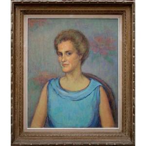 “blonde In Blue” By Simendleff (?) Circa 1950