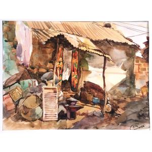 "the Entrance To The House" By Irina Conde ...guinea (africa) Circa 1980/90