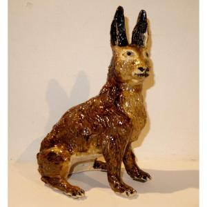 "rabbit" Stoneware By Guy Bernon ...la Borne Around 1990/2000