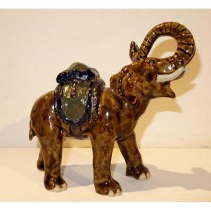 "elephant" Stoneware By Guy Bernon ...la Borne Circa 1990/2000