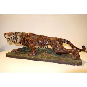 "tiger" Stoneware By Guy Bernon...la Borne 1999