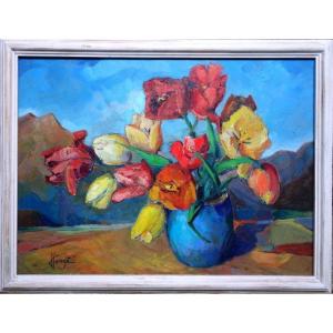 “bouquet Of Tulips” By Julien Henge Circa 1960