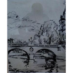 "the Napoleon Bridge" By Pj Letaudy ...paris Around 1950