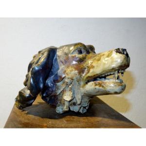 "head Of Epagneul" Attr To Marius Bernon Around 1930