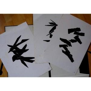 Lot Of 3 Lithographs By Alicia Penalba Circa 1980