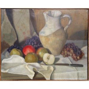 “autumn Still Life” By J.vivez Around 1930