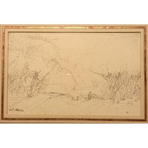“napoleonian Battle” Ink By Paul Flandrin