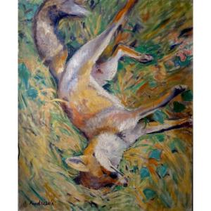 "dead Fox" By Alfred Andrieux Circa 1930